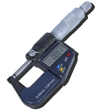0-125 мм цифров дисплей и ръчна скала микрометрический винт калибър с външна резба микрометър от неръждаема стомана за измерване на
