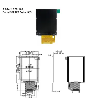1,8 Инча 128*160 Сериен SPI TFT Цветен LCD модул 128x160 Дисплей ST7735 Интерфейса SPI 5 Портове вход изход за arduino Сам Kit