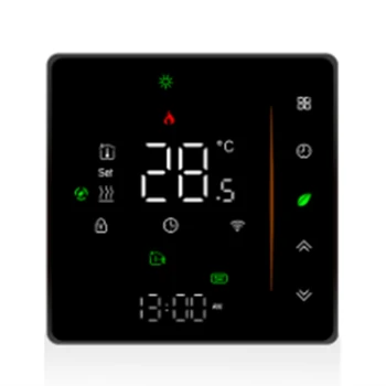 1 бр. Термостат Sasha Smart Life WiFi черен за газов котел и топло пол топъл, домашен регулатор на температурата