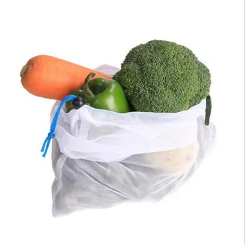 1 бр. за Многократна употреба мрежести торбички за зеленчуци и плодове, цветна лента, миещи екологични чанти за съхранение на играчки, Органайзер за дребни неща