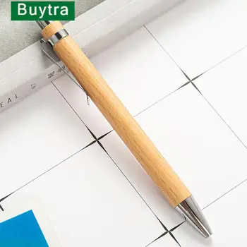 1 бр. химикалка химикалка от бамбуково дърво 1.0 mm с пулевидным върха, синьо черно мастило, химикалка химикалка за подпис, офис-канцеларски материали, ученически пособия