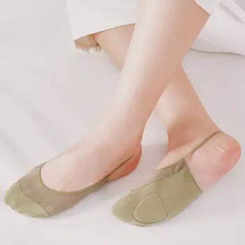 1 чифт Летни лесни модни едноцветни етажа Чорапи в пода длани, дишащи и удобни джапанки с кружевными чорапи за жени