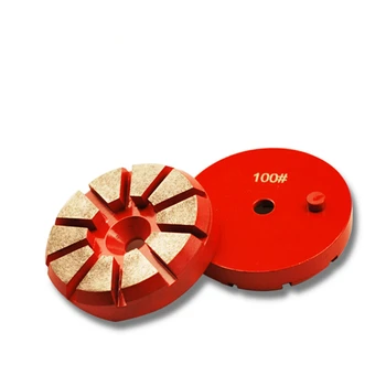 10 бр. бетонни диамантен диск за шлайфане, 3-инчов подови облицовки с един стълб, за wheelhead машина, 10 сегментирани метални съединения