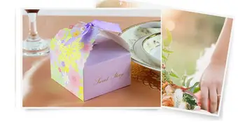 100 бр./лот, сватбена кутия бонбони в западен стил, творчески лейси подарък кутия, 4 цвята, лейси кутия за детската душа