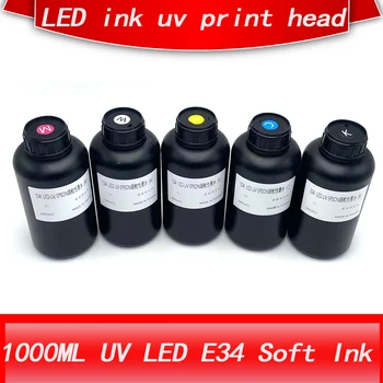 1000 мл меки мастило LED UV за настолни и широкоформатни мастилено-струйни принтери DX3 DX4 DX6 DX7 DX5 с печатащата глава.Малки UV-мастила за принтер