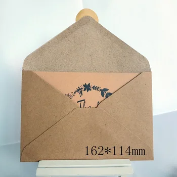 100шт Крафт-хартия Кафяв 162*114 мм Класически Подарък мини-Хартиен Плик с алуминиева Дограма, Пликове, Хартиени Пликове