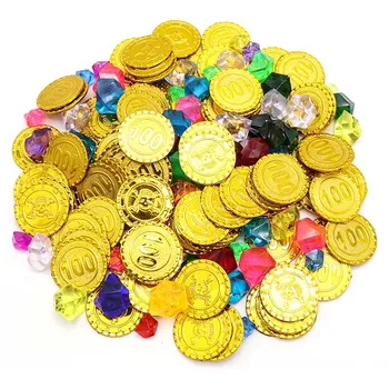 100шт пиратски златни монети 