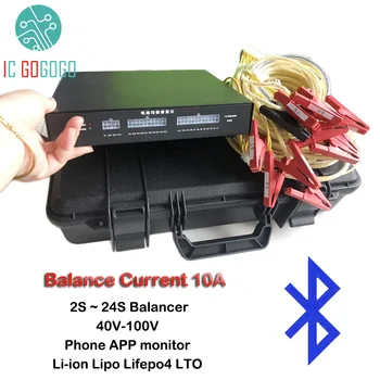 10A Баланс eBike Bluetooth Литиева Батерия Активен Еквалайзер 2S ~ 24S BMS Li-ion Lipo Lifepo4 LTO Балансировщик Такса за Защита на приложения