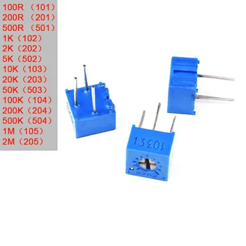 10ШТ Резистор серия 3362P Trimpo Потенциометър-Машинка за подстригване 3362 101 201 501 102 202 502 103 500R 1K 2K 5K 10K 20K 50K 100K 1M 2M