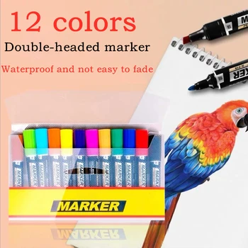 12 Цвята, маркери за рисуване на Графити, водоустойчив постоянни маркери за рисуване плакат на манга, специални принадлежности за художествено офиса и училище posca