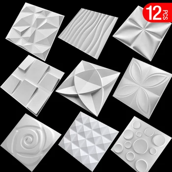 12шт 30 см Декоративна 3D Стенни панела Diamond дизайн, несамоклеящаяся пластмасови плочки, 3D стикер за стена, тапети за хола, баня