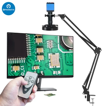 13MP 1080P VGA HDMI Промишлен видео цифров микроскоп, Камера 130X C Mount обектив дистанционно управление за запис на видео на живо