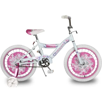 16-инчовата рамка BMX S-тип, велосипеди спирачка, едно парче коляно, Хромирани джанти, черна гума, детски мотор - Бял