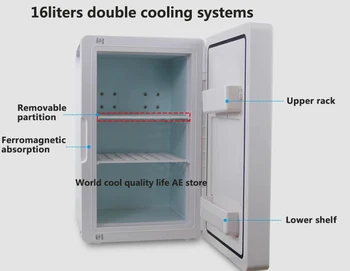 16-литров AC/dc12v авто автоматичен хладилник преносими къмпинг за пикник на открито фризер с фризер, мини-хладилник термоелектрически охладител по-топло