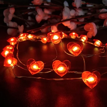 2/4 метър led гирлянди с червено сърце, сватбен подарък за Свети Валентин, Украсата е Страхотна светлина, Гирлянда от приказна светлина на любовта