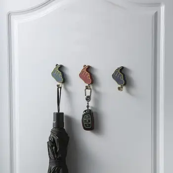 2 бр., универсален, с монтиран на стената кука, лек луксозна закачалка за дрехи във формата на сърце, творчески плъзгащ декоративен държач за ключове