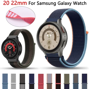 20-22 мм, Найлонов Ремък За Samsung Galaxy Watch 5/3 pro 45 мм 40 мм 44 мм Watch 5/4 Classic 42 мм и 46 мм Gear S3 Смарт Каишка За Часовник Гривна