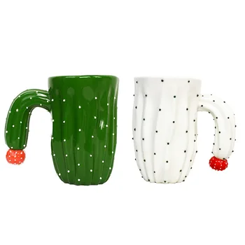 2017 Гореща разпродажба Креативна 3D чаша с кактусом, керамика/Порцеланова чаша, Чаша за мляко, кафе/чай, термос, Коледни подаръци
