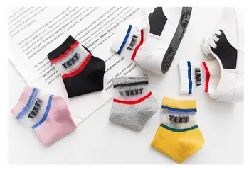 2018 оригиналната пролетно новост, копринени памучни чорапи-тръба с отстрочкой, дамски чорапи с букви, самостоятелна дишащи обувки