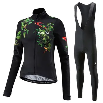 2021 Morvelo дамски есенни велосипедни комплекти с дълъг ръкав, Дамски велосипедна облекла, Спортни облекла, дрехи за колоездене, Джърси, брючный костюм, дишаща
