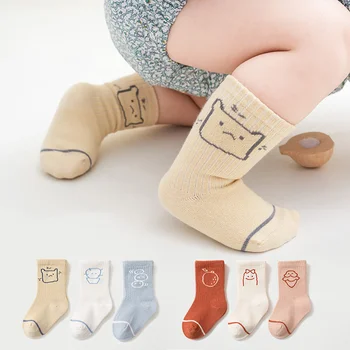 2023, 3 чифта/комплект, Чорапи За Новородените Момичета и Момчета, Пролет-есен, Къси чорапи за Малки Момичета и Момчета, Детски чорапи от 0 до 5 години