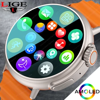 2023 Безжична Зареждане на Смарт Часовници Ultra Series NFC Smartwatch За Мъже И Жени Bluetooth Разговори Фитнес Гривна AMOLED HD Екран + Кутия