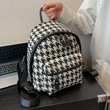 2023 Дамски парусиновая училищна чанта, удобна чанта за почивка, обзаведен с модерна чанта на рамото за момичета, малка раница във формата на хиляди птици