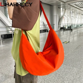 2023 Нова Лятна дамска чанта през рамо, однотонная висококачествен найлон дамска чанта с голям Капацитет, модни Дамски чанти през рамо, Bolsos