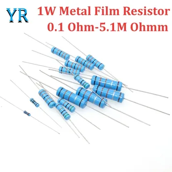 20PCS 1 W 1% Метален филмът резистор 0,1 Om-5,1 М Ом 148 Стойност на метален филм резистора