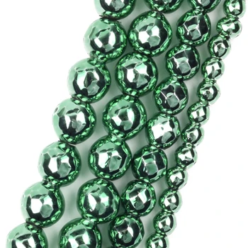 3-10 мм, светло зелена, покрита граненым кръгла с естествен камък гематитом, мъниста-разделители за бижута, Аксесоари за гривни 
