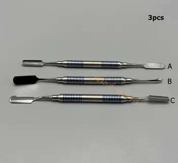 3 бр., шпатула за зубоврачебного цимент, нож за смесване на прах, Инструменти за стоматологична лаборатория от медицинска неръждаема стомана, двустранно автоклав