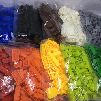 300 или 500 бр./лот, обемни строителни блокове, одноцветные, 15 цвята по желание, детски играчки, съвместими с играчки Lego за деца