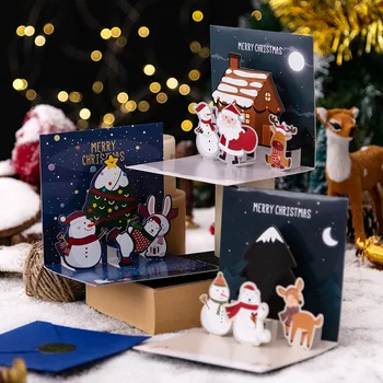 3D Изскачащи Поздравителни Картички С Плик Приятел, Семейство, Благословляющая Картичка За Рожден Ден, Нова Година, коледа, Коледни Подаръци, Коледна Украса
