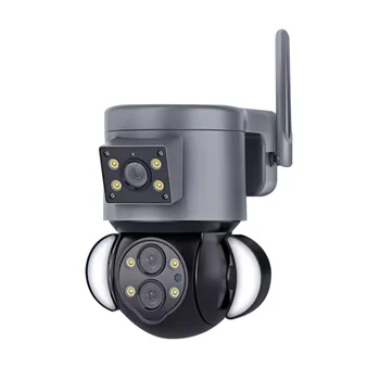 4-мегапикселова HD система за сигурност, smart home IP сигурността на безжична wifi камера със светкавица с две лещи мини IP камера