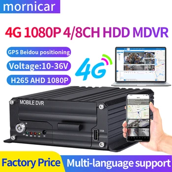 4G H. 265 4-Канален 8-Канален Автомобилен Dvr Записващо устройство За Възпроизвеждане на видео Циклична Запис Поддръжка на Твърд Диск SD 1080P AHD HDD Мобилен Видеорекордер