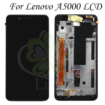 5,0 инчов LCD-дисплей за LENOVO A5000, сензорен екран с подмяна на рамката на екрана, за да Lenovo A5000 A 5000, черен, бял