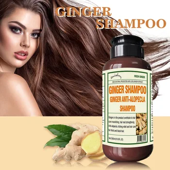 500 мл шампоан с джинджифил, растителни екстракти, не вредят на скалпа, за подхранване на косата, изглаждане, намаляват цъфтежите на косата