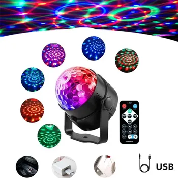 5V USB Mini LED Crystal Magic Ball Stage Light 3W RGB Disco DJ Party Лампа Цветни Стробоскопические Нощни Светлини Коледа Сватбена Шоу