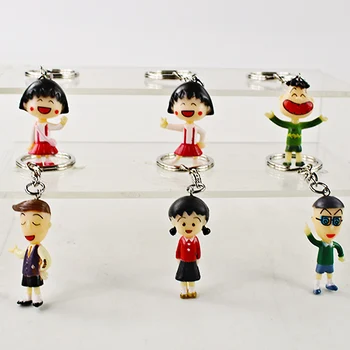 6 бр./компл. Японското аниме Chibi Маруко Чан, мультяшные миниатюрни фигурки, ключодържател, играчки, детски играчки, детска фигурка, украса на Тортата