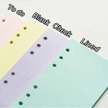 A6 Цветни обикновена спирала хартия зареждане 40 листа лилав/розов/жълт/ментов цвят