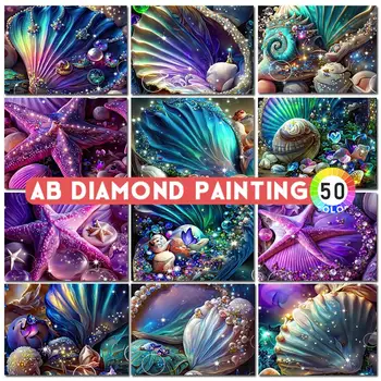 AB Diamond Живопис Фентъзи Shell, Романтичен плаж, 5D Бродерия 