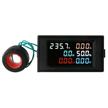 AC200-450V 100A LCD дигитален панел Ваттметр електромера напрежение, Волтметър ток, амперметър Показател честота
