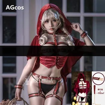 AGCOS Оригинален дизайн, Cosplay костюм за езда, дамски готически гащеризони, бельо, комплекти, Секси cosplay на Хелоуин