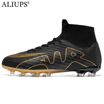 ALIUPS Професионални футболни обувки Унисекс с дълги шипове, футболни обувки на щиколотке, улични билкови футболни обувки, футболни обувки, размерът на Ес 30-45