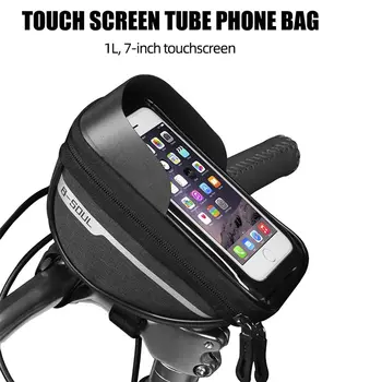 B-SOUL 6,5 инча(ите), велосипедна чанта, водоустойчив МТБ-тръба, чанта на волана, калъф за мобилен телефон, предната чанта за велосипеди, Аксесоари за велосипед