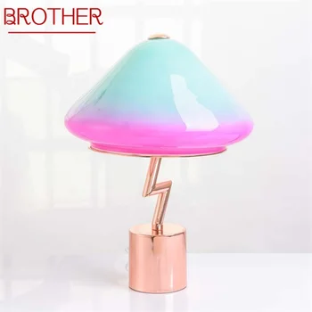 BROTHER Модерна настолна лампа Романтичен дизайн E27 Цветни Творчески настолна лампа Home LED Декоративен За фоайе Всекидневна Спални