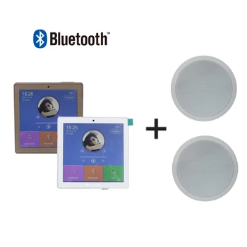 Bluetooth/USB 2-канален 25 W сензорен екран домашна аудио фон музикална система стенен усилвател с 2 части 6-инчов монтаж на таван динамика