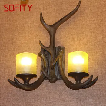 DEBBY Modern Antlers, стенни аплици, Креативна нощна led лампа за дома, хол, спалня, декор веранда
