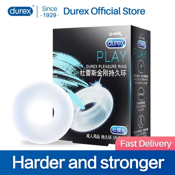 Durex многократна употреба пръстен за пенис за удоволствие, по-силна ерекция, забавяне на еякулацията от силикон халка за пениса, ръкав за пениса, секс-играчки за възрастни, мъже