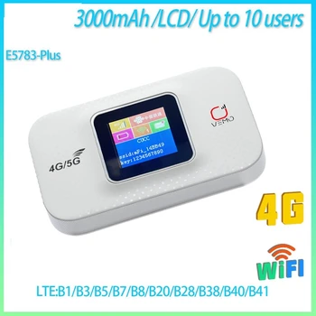 E5783 Плюс 4G LTE CAT4 300 Mbit/с Портативен Wifi-рутер Със Слот за СИМ-карта Авто Мобилен Wifi Батерия 3000 ма Портативен Рутер